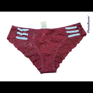 Victoria's Secret Pink Cheekster Burgundy Panties XL NWT